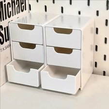 Listing image for 3 Tier Desktop Organizer Drawers Plastic Storage Box Office Stationery Holder