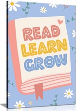 Listing image for Read Learn Grow 4 Framed Canvas Print, Pictures for Home Walls Decor