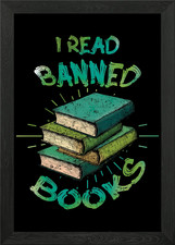 Listing image for Reader Read I Read Banned Framed Wall Art Poster Canvas Print Picture
