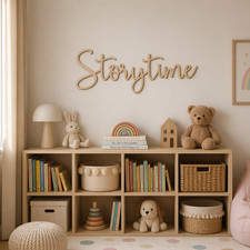 Listing image for Storytime Wall Sign | Kids Room Decor | Nursery Wall Art | Reading Corner Sign