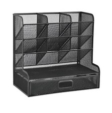 Listing image for Desk Organiser Set Metal Mesh Office Pen Pencil Holder Stationary Organizer Tidy