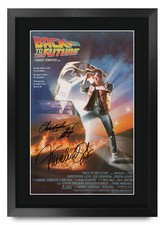 Listing image for Back to the Future Movie Poster Signed Printed Autograph A3 Framed Memorabilia