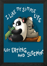 Listing image for Just Eating and Sleeping Framed Wall Art Poster Canvas Print Picture