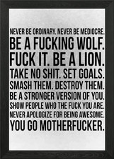 Listing image for Motivational Words Framed Wall Art Poster Canvas Print Picture
