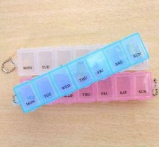 Listing image for 7 Day Pill Dispenser Medicine Tablet Storage Organiser Case Weekly Box UK