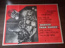 Listing image for DARKER THAN AMBER 1970 BRITISH QUAD POSTER ROD TAYLOR SUZY KENDALL JAMES BOOTH
