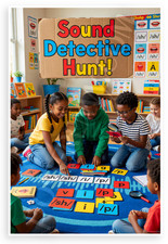 Listing image for Sound Detective Hunt Phonics Kids Classroom 12x18 Poster