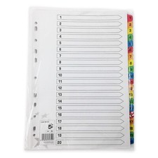 Listing image for A4 FILE DIVIDERS (1-20) DOCUMENT FILING FOLDER SUBJECT ORGANISER INSERTS ANY QTY