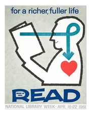 Listing image for Vintage Reading Inspired Wall Art Poster - Retro Library Decor