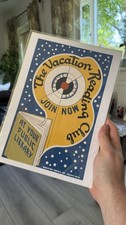 Listing image for Vacation Reading Club Library A4 Print Poster Vintage Art Retro Decor Gift Idea
