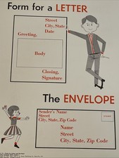 Listing image for Vintage 1967 School Classroom Poster Mid Century Illustrations Language Arts