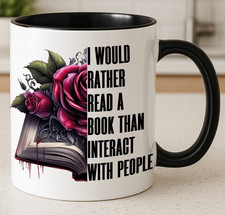 Listing image for Funny Book Lover Mug Introvert Coffee Cup Birthday Gift Readers and Bookworms