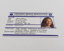 Listing image for NEW! Emergency Medical Alert Card - with Next of Kin alert details - Customised!