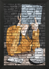 Listing image for Reading Girl Coffee Framed Wall Art Poster Canvas Print Picture