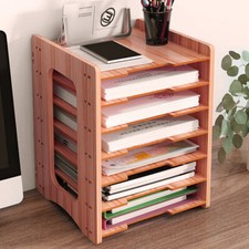 Listing image for Desktop File Holder A4 Paper Letter Tray Office Document Rack Storage Organizer