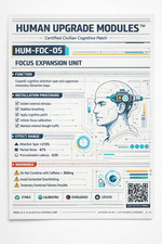 Listing image for Focus Expansion Cyberpunk Cognitive Productivity Poster Futuristic Office Wall D