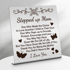 Listing image for Mother in Law Birthday Gift Plaque Sign for Step Mum Home Office Desk Decor Tha