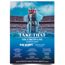 Listing image for Take That Music Poster The Circus Summer Tour 2026 Promotional Tour Gig Poster