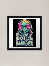 Listing image for Support Your Local Library Reading Framed Wall Art Poster Canvas Print Picture