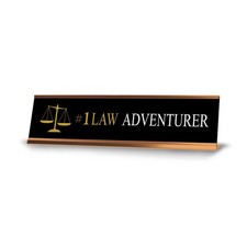 Listing image for Signs ByLITA #1 Law Adventurer Gold Frame Lawyer Gifts Desk Sign (2x8")