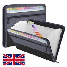 Listing image for 13 Pocket zip Folder file with Sticky Labels Document Organizer Expanding UK