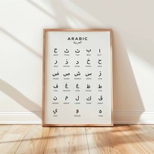 Listing image for Arabic Alphabet Print Language Learning Chart Poster Print