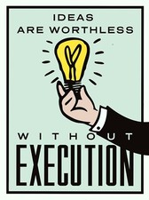 Listing image for NEW Ideas are Worthless without Execution Print Poster Canvas Monopoly Card
