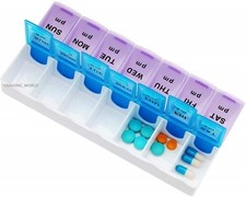 Listing image for Weekly Pill Box Daily Organiser Medicine Tablet Storage Dispenser 7 Day Week UK