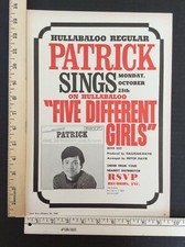 Listing image for Rare Original VTG 1965 Patrick Poster Hullabaloo RSVP Style Music Ad Art Print