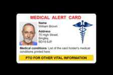 Listing image for Personalised Medical Alert Card ICE In Case of Emergency DOUBLE SIDED & PHOTO