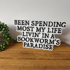 Listing image for Bookworm's Paradise Sign Bookish Wall Art Book Lover Gift Reading Nook Decor