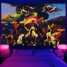 Listing image for Blacklight Nude Medieval Greek Myths Tapestry Wall Hanging UV Reactive Poster
