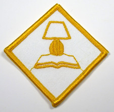 Listing image for Bible Reading Patch Vintage Nazarene Caravan Scouts Lamp and Book Embroidered