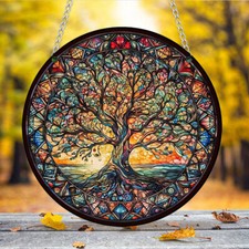 Listing image for Colourful Tree of Life Hanging Plaque Wall Art Prints for Home Room Graden Decor